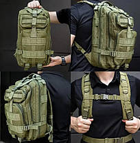 Рейдовий, надійний рюкзак для військового 39л Штурмовий рюкзак олива з Моллі, фото 2