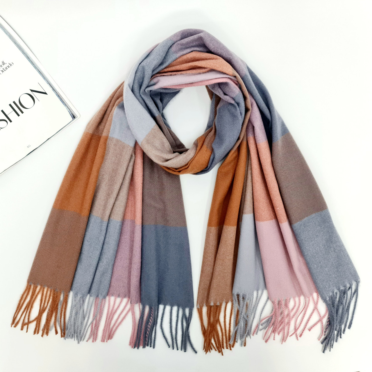 ШАРФ жіночий M&JJ СКАЙ Теракот/рожевий 75х180 см (1055), фото 1