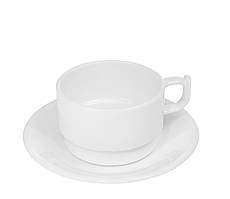 Чашка з блюдцем з полікарбонату 200 мл