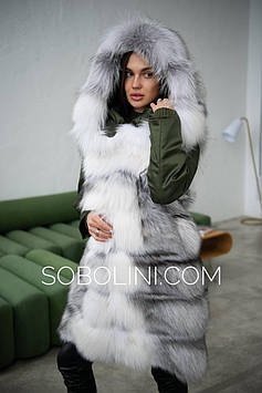 Жилет з аукціонної лисиці з капюшоном