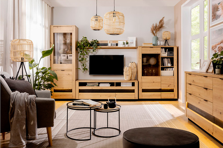 Вітальня Ostia скло загартоване, система безшумного закриття, є, дуб чорний, фото 1