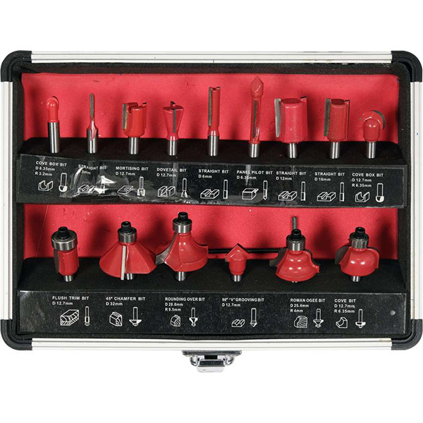 Фрези з шпинделем Ø 6 мм (Ø= 3-32 мм) 15 шт. Yato YT-68007 (Польща), фото 1