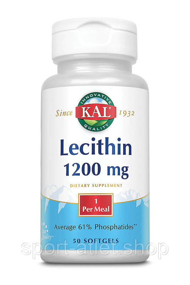 Натуральна добавка KAL Lecithin 1200 mg, 50 капсул, фото 1