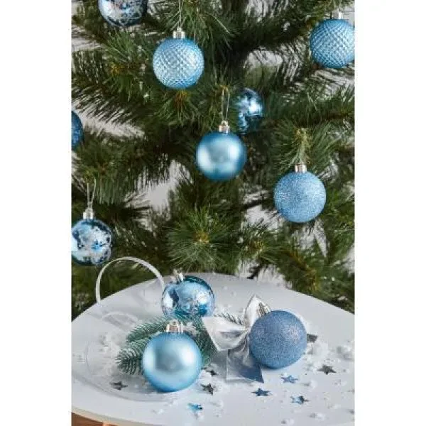 Ялинкова іграшка ColorWay Merry Christmas mix 24 шт (6 см) LIGHT BLUE (CW-MC