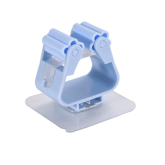 Пластикове настінне кріплення для швабр і щіток блакитного кольору, фото 1