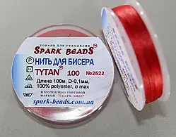 Нитка для бісеру TYTAN 100 №2522. Червоний темний 100 м