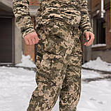 Тактичні зимові штани 4 кишені на флісі Grifon піксель, фото 6