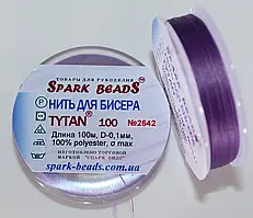 Нитка для бісеру TYTAN 100 №2642. Бузковий темний 100 м
