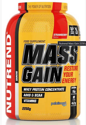 Високовуглеводний гейнер для набору маси Nutrend Mass Gain2,25 kg, фото 3