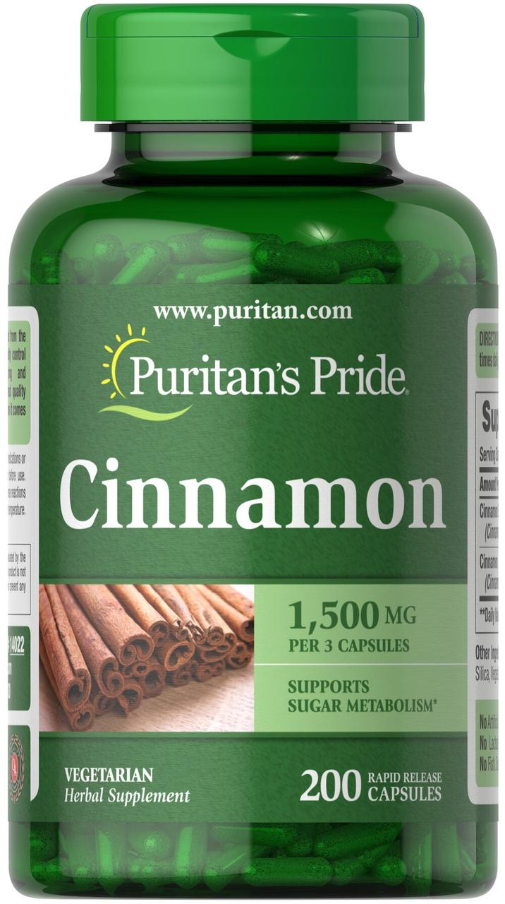 Кориця Puritan`s Pride — Cinnamon 500 мг (200 капсул)