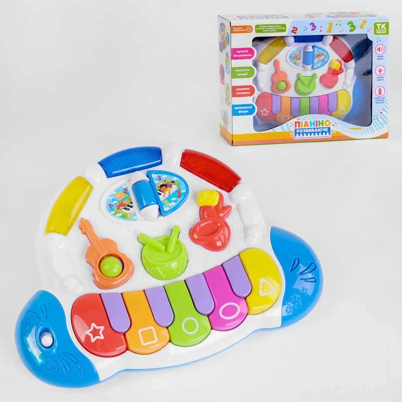 Піаніно музичне 34523, укр. озвуч, підсвічування, вивчення геометричних фігур, мелодії, пісенька, казка, фото 1