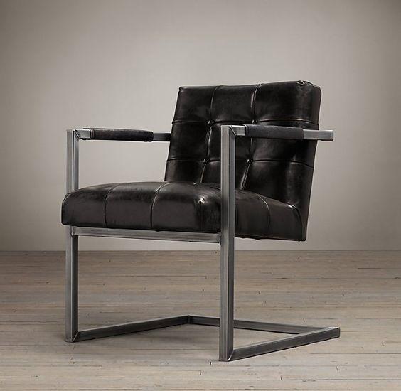 Мягкое кресло на металлическом каркасе JecksonLoft Босс Эко-кожа Черный 045 z14-2024 - фото 1 - id-p1717077535