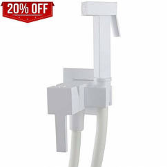 Білий змішувач з гігієнічним душем Fiore 30BB8595