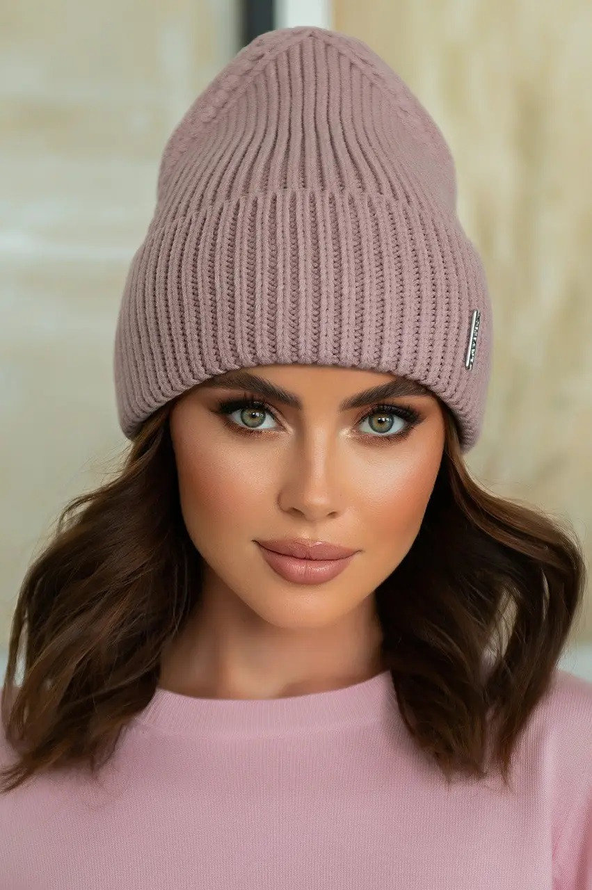 Стильна тепла жіноча шапка Salma, чорна, фото 1