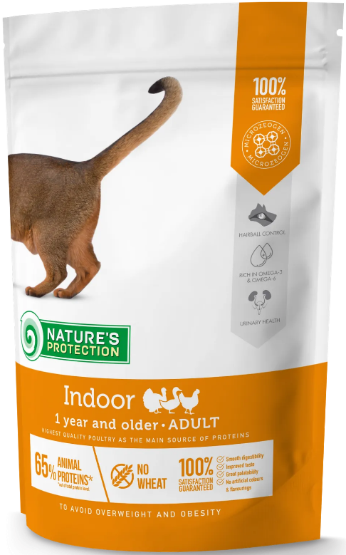 Сухий корм для дорослих кішок, що живуть у приміщенні Nature's Protection Indoor 400 г