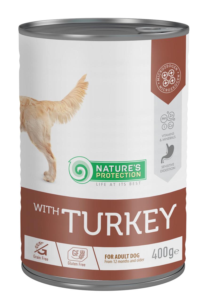 Вологий корм для дорослих собак з індичкою Nature's Protection Nature's Protection with Turkey 400 г
