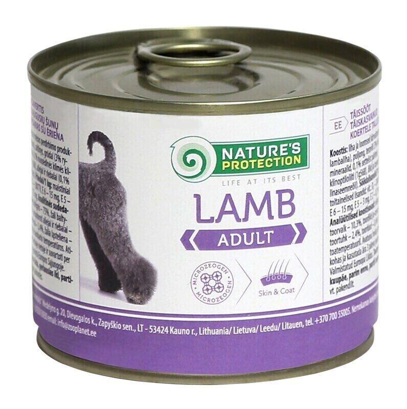 Вологий корм для дорослих собак усіх порід з ягням Nature's Protection Adult Lamb 200 г
