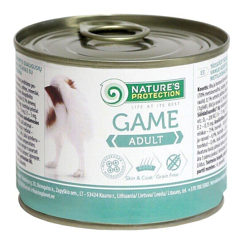 Вологий корм для дорослих собак усіх порід із дичиною Nature's Protection Adult Game 200 г