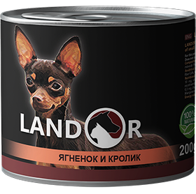 Landor SMALL BREED LAMB&RABBIT Вологий корм для дорослих собак дрібних порід з ягням і кроликом 200 г.
