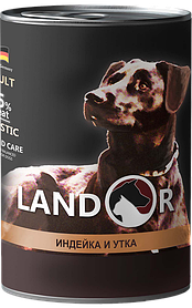 Landor ADULT ALL BREED TURKEY & DUCK Вологий корм для дорослих собак з індичкою та качкою 400 г.