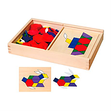 Дерев'яна геометрична мозаїка Viga Toys з шаблонами, фото 4
