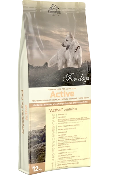 Сухий корм для активних собак Carpathian Pet Food — Active (dog) 12 кг