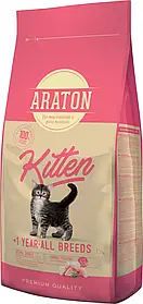 Повноцінний сухий корм для кошенят ARATON Kitten 15кг