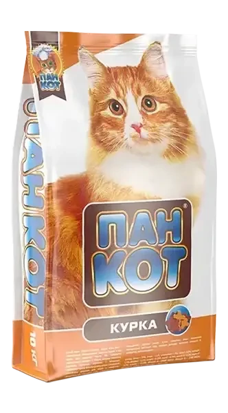 Пан Кот - Курка Повноцінний збалансований корм на основі м'яса курки 10 кг
