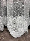 Тюль на основі грецького фатину з оксамитом, камнями і гарною вишивкою. Колір: білий, фото 10