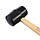 Киянка гумова 350г. 50 мм, чорна гумина, дерев'яна ручка INTERTOL HT-0236, фото 6