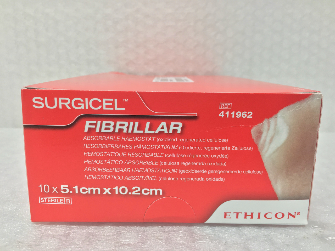 Гемостатичний матеріал Ethicon Серджисел Фібриляр (Surgicel Fibrillar), 5,1 см x 10,2 см, 411962, фото 1