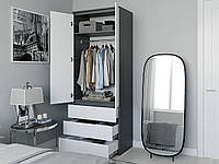Шкаф со штангой для одежды Moreli T-211 2100x800x500 Антрацит-Белый z16-2024
