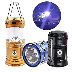 Ліхтар для кемпінгу 3в1 на сонячній батареї з повербанком, MH-5800T, РАНДОМ / Кемпінгова туристична лампа