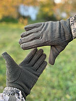 Флісові зимові рукавички. Хакі L-XL