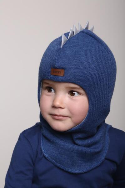 Шапка-шолом для хлопчика зимовий Дракоша Beezy 3 (54-56 см)