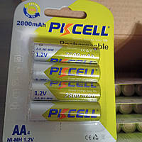 Акумулятор PKCELL 1.2V AA 2800 mAh NiMH Rechargeable Battery, 4 штуки в блістері ціна за блістер, Q12