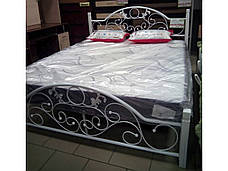 Металеве ліжко на дерев'яних ніжках Жозефіна Метал-дизайн, колір на вибір, фото 4