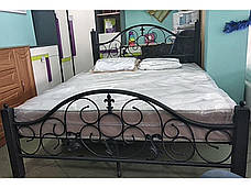 Металеве ліжко на дерев'яних ніжках Жозефіна Метал-дизайн, колір на вибір, фото 5