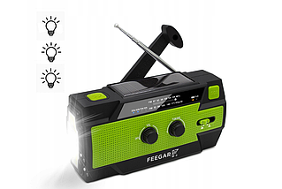 Feegar FM-радіо Аварійний сонячний ліхтарик SOS 4000 мАг з функцією powerbank, фото 5