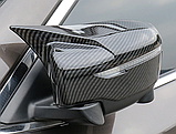 Накладки на дзеркала Nissan Qashqai III, под карбон (2014-2019), фото 3