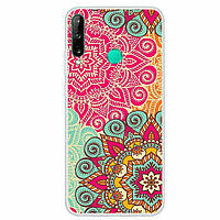 Силиконовый (TPU) чехол Deexe Life Style для Huawei P40 Lite E - Color Palace Flower