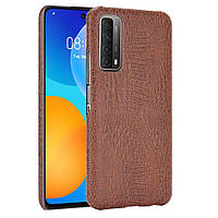 Защитный чехол Deexe Croco Style для Huawei P Smart 2021 - Brown