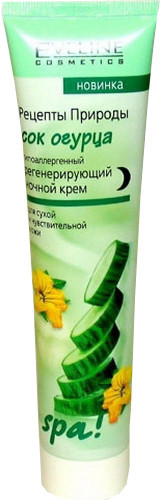 Крем для обличчя нічний Огірок "Рецепти природи" SPA 125мл Eveline (5907609314536)