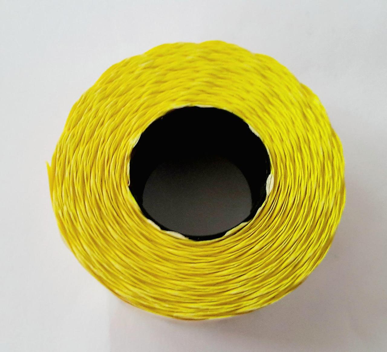 Етикетка (Цінники) під пістолет фігурна 26х12 мм, лимоний, 1000 шт, фото 1