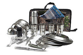 Набір посуду для пікніка з термосом на 4 персони (11-4) практичний подарунок для чоловіка