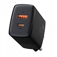 Зарядний пристрій Baseus Compact Quick Charger 20 W USB-A/USB-C Black (CCXJ-B01)