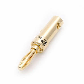 Штекер конектор роз'єм типу банан Banana Plug Slim Gold/Black letters (4.2 мм), фото 1