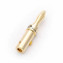 Штекер конектор роз'єм типу банан Banana Plug Slim Gold/Black letters (4.2 мм), фото 5