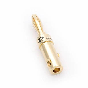 Штекер конектор роз'єм типу банан Banana Plug Slim Gold/Black letters (4.2 мм), фото 3