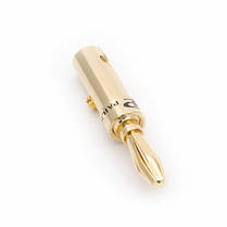 Штекер конектор роз'єм типу банан Banana Plug Slim Gold/Black letters (4.2 мм), фото 4